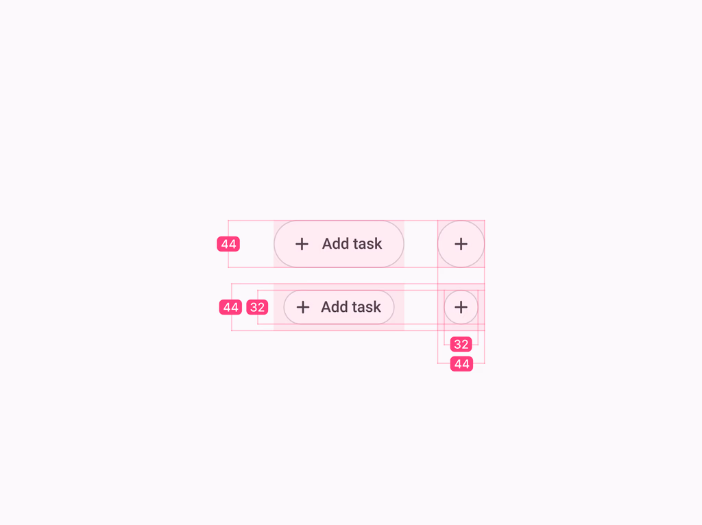 Touch target sizes for buttons