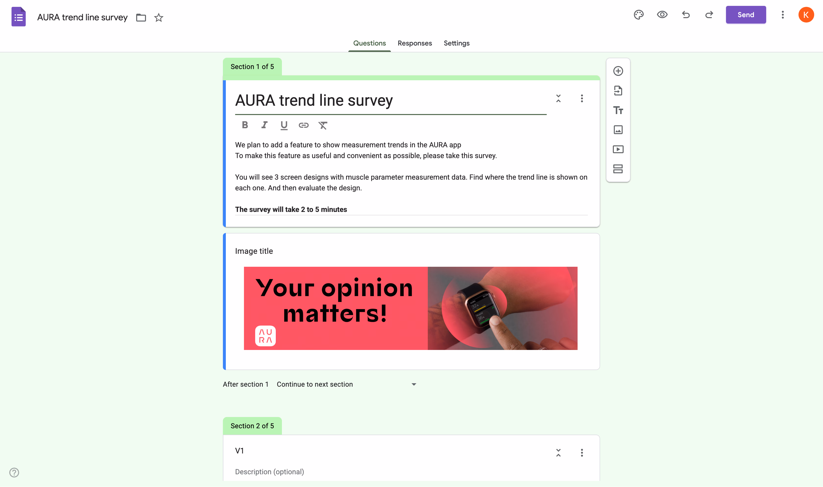 AURA trend line survey